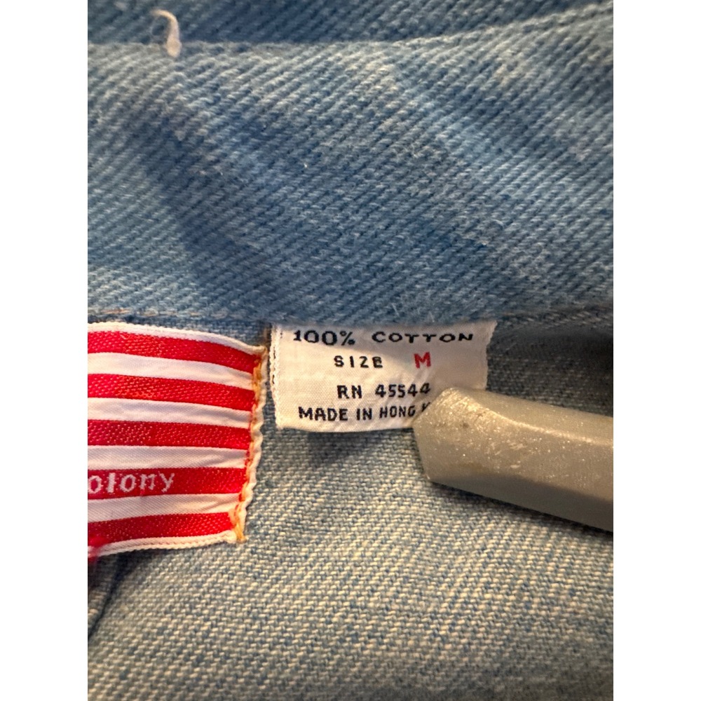 Crown Colony Denim Patchwork Jacket Medium Blue J… - image 4